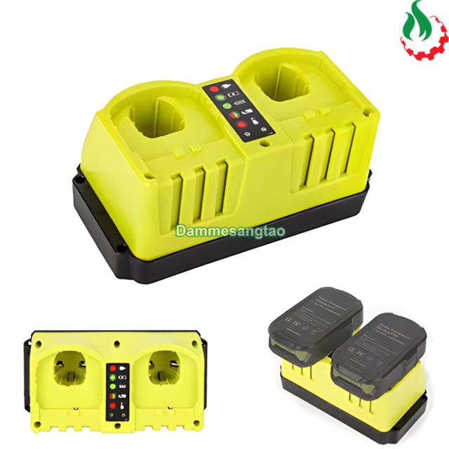 Sạc đôi pin RYOBI 18V (P117) Li-ion nhận mạch zin (OEM)