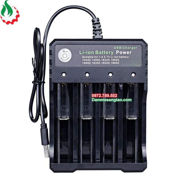 Sạc pin li-ion 3.7V 4 cổng độc lập