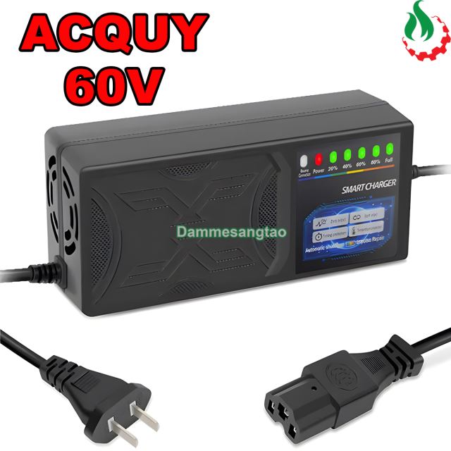 Sạc xe điện 60V dùng cho bình Acquy chống phù bình có hiển thị phần trăm sạc