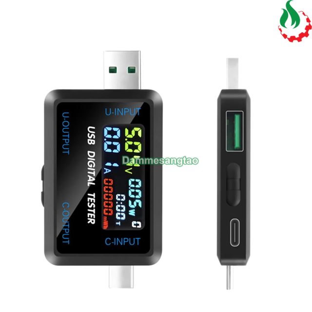 Usb Tester điện áp ampe DC4-30V 8A cổng USB và Type C (6527-Q)