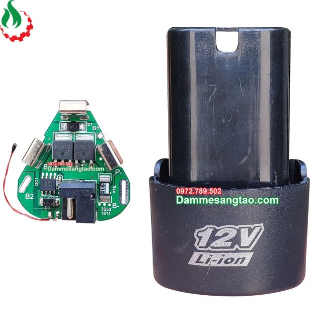 Vỏ pin 12V tam giác dùng cho máy trung quốc