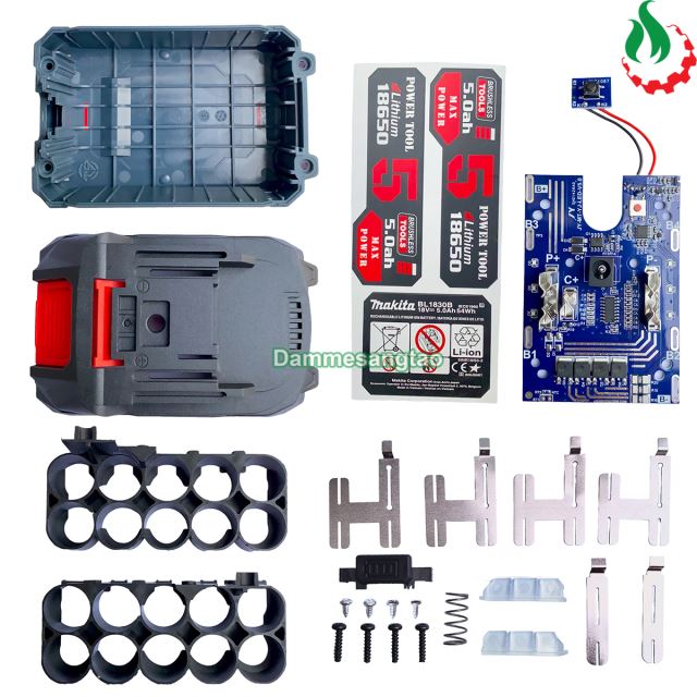 Vỏ pin Makita 18V 10 cell 15 cell 18650 Sạc adapter Chống sốc (Mẫu 2)