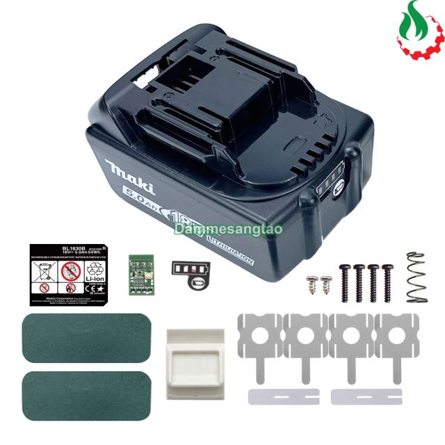 Vỏ pin makita 18V 18650 adapter có báo pin (Mẫu 1)