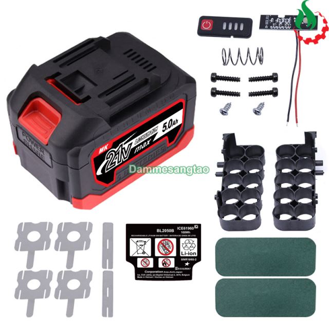 Vỏ Pin Makita 18V chống sốc 18650 (5Cell-10Cell-15Cell-20Cell) adapter