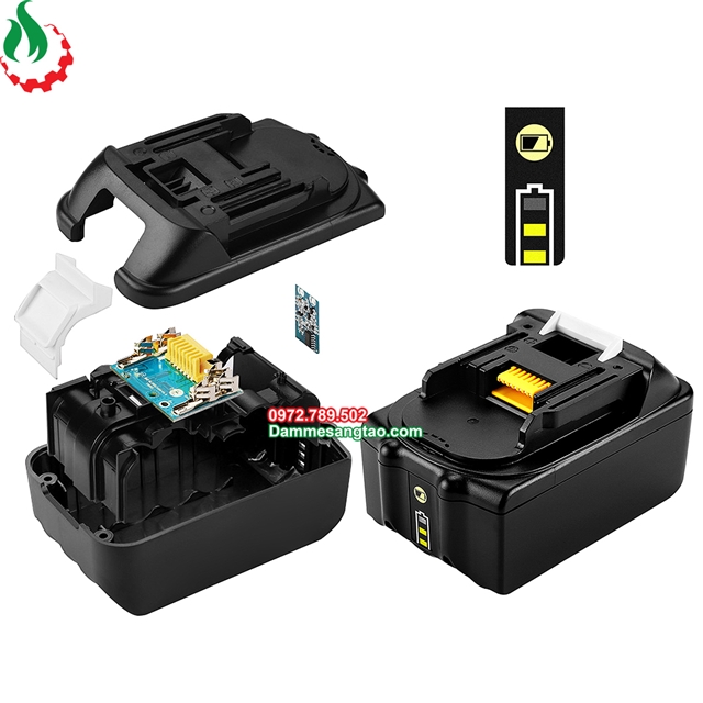 Vỏ pin makita 18V Li-ion 3.7V nhận sạc zin
