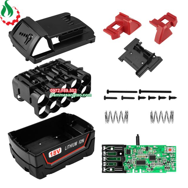 Vỏ pin Mil 18V Li-ion 3.7V 18650 nhận sạc zin