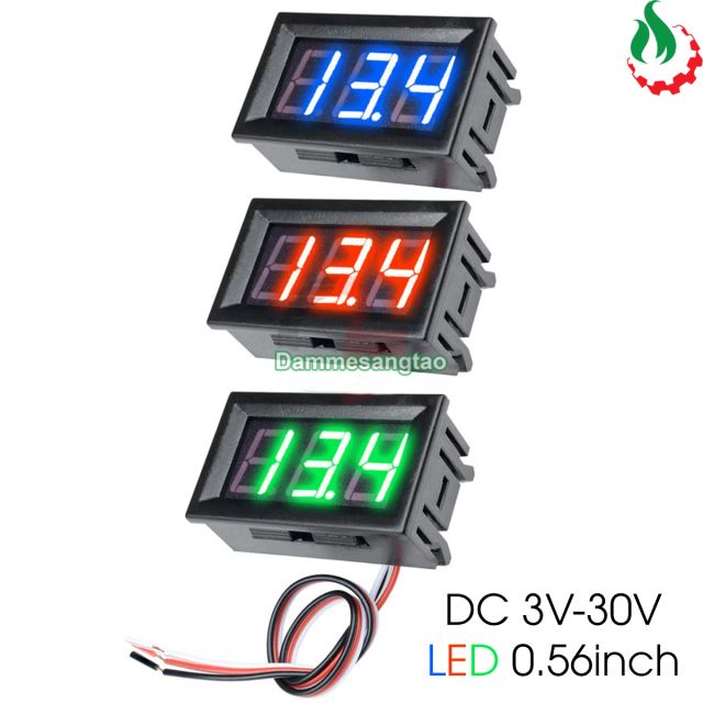 Vôn kế DC 3V-30V 0.56 inch màn hình LED (Đồng hồ đo vôn)